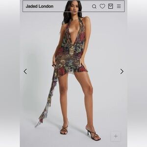 Jaded London Cindy Plunge Mini Dress